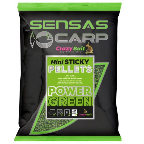 Sensas Mini Sticky Pellets Power Green 2 mm